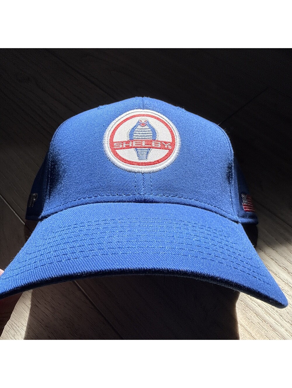 Shelby Cobra Mustang Hat Cap Strap Back Blue One Size Adjustable Flag VIP